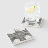 Foto van de Brooklyn Bridge in NYC Stenen Onderzetter (Zijkant)