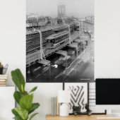  foto van de Brooklyn Bridge-spoorweg (1910) Poster (Thuiskantoor)