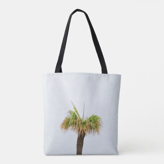 Foto van de bruine en groene palmboom tote bag (Achterkant)