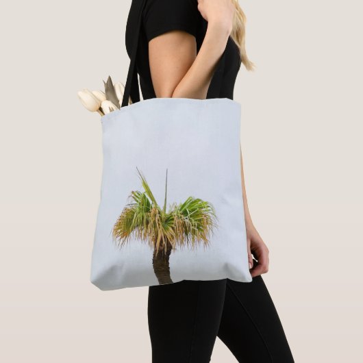 Foto van de bruine en groene palmboom tote bag (Dichtbij)
