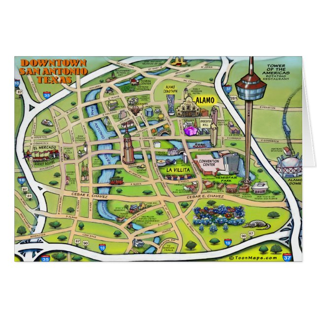 Foto van de Cartoon van San Antonio (Voorkant Horizontaal)