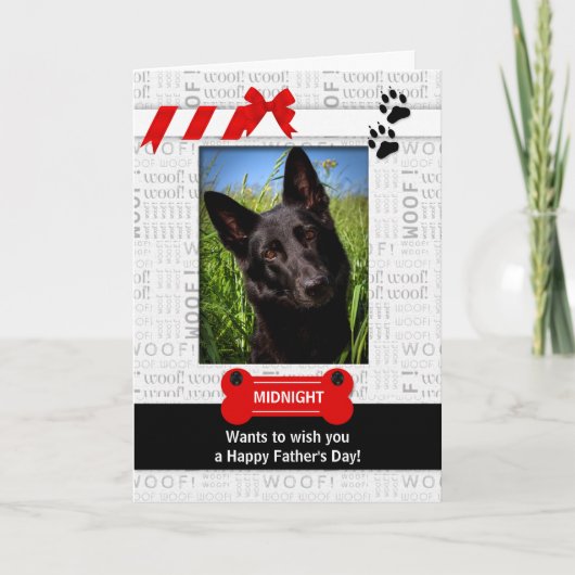 Foto van de Dog Fun Vaderdag Red Pet Kaart (Voorkant)