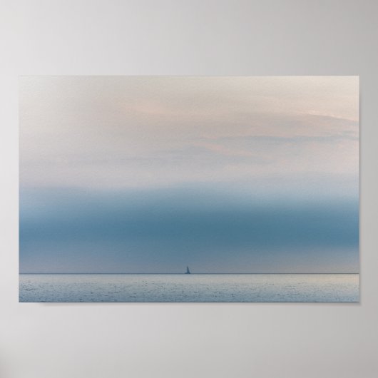 Foto van de eenzame zweefboot Seascape Poster (Voorkant)