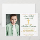 Foto van de eerste Heilige Communie Emerald Green Kaart (Voorkant / Achterkant)