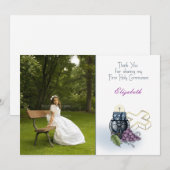 Foto van de eerste Heilige Communie Hartelijk dank Bedankkaart (Voorkant / Achterkant)