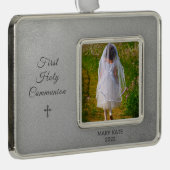 Foto van de eerste Heilige Communie Verzilverd Omlijst Ornament (Rechts)