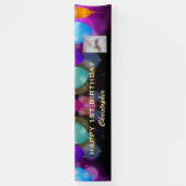 Foto van de eerste jaardag van de zwarte en gouden spandoek (Verticaal)