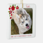 Foto van de eerste kerst van de hond keramisch ornament (Rechts)