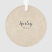 Foto van de eerste kerstfamilie voor baby's ornament (achterkant)