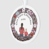 Foto van de eerste kerstkerstalleenstaande moeder  ornament (voorkant)