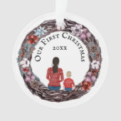 Foto van de eerste kerstkerstalleenstaande moeder  ornament (voorkant)