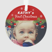 Foto van de eerste kerstkerstkerstkerstkerstkerstk ornament (achterkant)