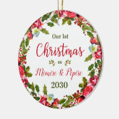 Foto van de eerste kerstman: Mémère Pépère Keramisch Ornament (Links)