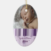 Foto van de eerste kerstversiering van de baby keramisch ornament (Rechts)