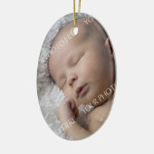 Foto van de eerste kerstversiering van de baby keramisch ornament (Links)