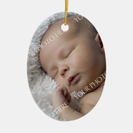 Foto van de eerste kerstversiering van de baby keramisch ornament (Voorkant)
