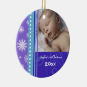 Foto van de eerste kerstversiering van de baby keramisch ornament (Rechts)