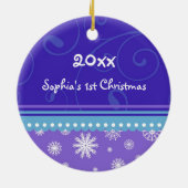 Foto van de eerste kerstversiering van de baby keramisch ornament (Achterkant)