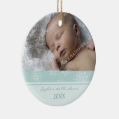 Foto van de eerste kerstversiering van de baby keramisch ornament (Rechts)