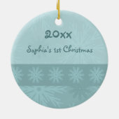 Foto van de eerste kerstversiering van de baby keramisch ornament (Achterkant)