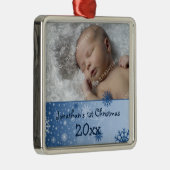 Foto van de eerste kerstversiering van de baby metalen ornament (Rechts)