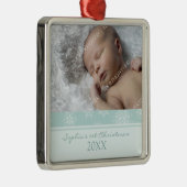 Foto van de eerste kerstversiering van de baby metalen ornament (Rechts)