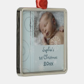 Foto van de eerste kerstversiering van de baby metalen ornament (Rechts)
