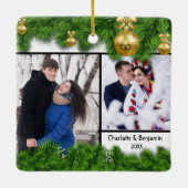 Foto van de eerste kerstwedstrijd met de groene ko keramisch ornament (Achterkant)