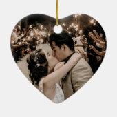 Foto van de eerste trouwdag van Peridot Keramisch Ornament (Achterkant)