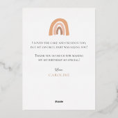 Foto van de eerste verjaardag Boho Rainbow Harteli Folie Feestdagenkaart (Achterkant)