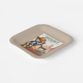 Foto van de eerste verjaardag van de dieren papieren bordje (Gebogen)