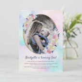 Foto van de eerste verjaardag van de lente van het kaart (Staand voorkant)