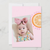 Foto van de eerste verjaardag van de roze roze roz kaart (Achterkant)