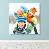 Foto van de familie [24x24] inch canvas afdruk (Insitu (Houten vloer))