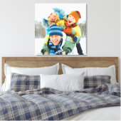 Foto van de familie [24x24] inch canvas afdruk (Insitu (Slaapkamer))