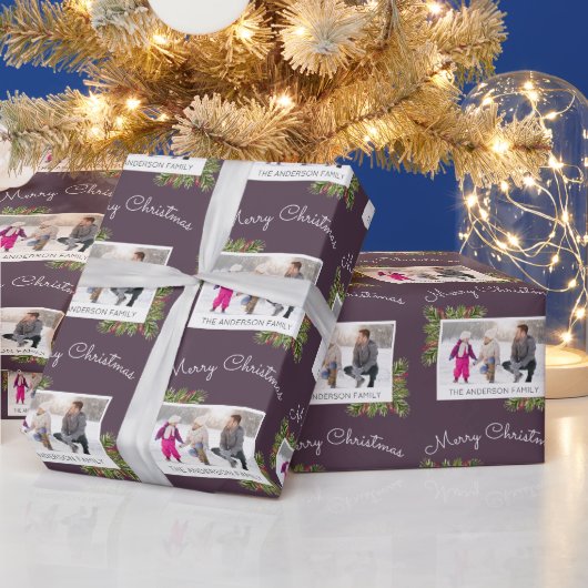 Foto | van de familie Kerstmis van de Naalden van Cadeaupapier (Feestdagen)