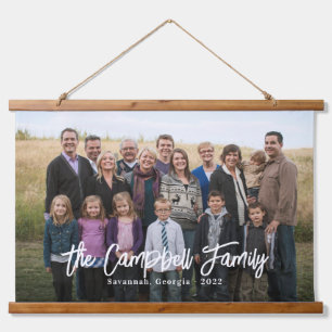 Foto van de familie met beschermwand hangend wandkleed