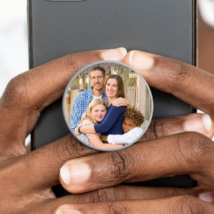 Foto van de familie op een Zelfklever (past de Con Ronde Sticker