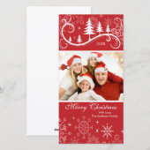 Foto van de Familie van Kerstmis van sneeuwvlokken Feestdagenkaart (Voorkant / Achterkant)