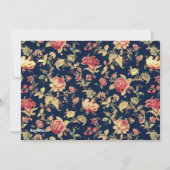 Foto van de  Floral Blue Gold Graduation Party Kaart (Achterkant)