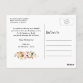 Foto van de Floral Thanksgiving van de Herfst van Briefkaart (Achterkant)