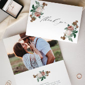  foto van de florale bruiloft - dank je kaart