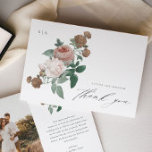 foto van de florale bruiloft - dank je kaart