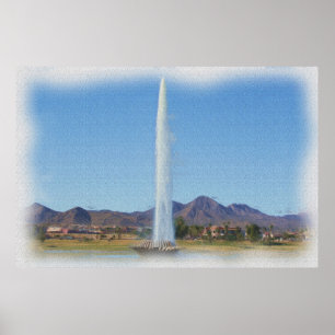 Foto van de fontein in Fountain Hills, Az Poster