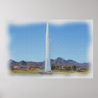 Foto van de fontein in Fountain Hills, Az Poster