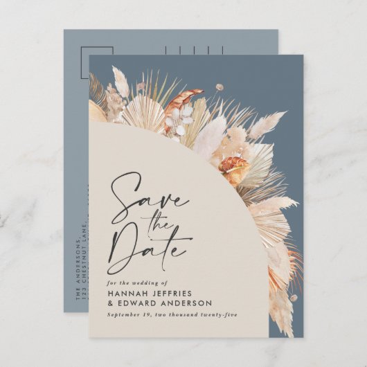 Foto van de gematigde boeman's aankondigingskaart (Voorkant / Achterkant)