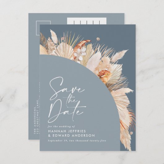 Foto van de gematigde boeman's aankondigingskaart (Voorkant / Achterkant)