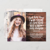 Foto van de GraduPartij Bijbel Verse Rustic Briefkaart (Voorkant / Achterkant)