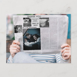 Foto van de grappige krant, bedankt uitnodiging briefkaart