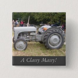 Foto van de  Grijze gisttrekker Vierkante Button 5,1 Cm